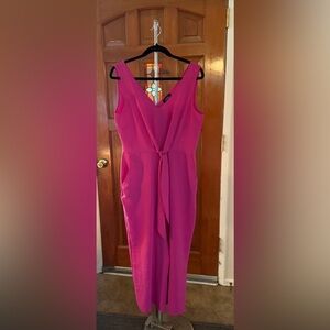 MSK Sz M Vibrant Pink Maxi Jump Suit NWOT
